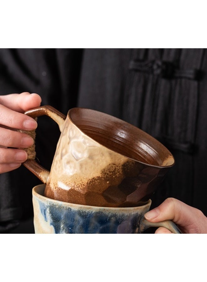 Clink Japanese Retro Mug Simple And Creative Coarse Pottery Coffee Cup Brown - Image 4